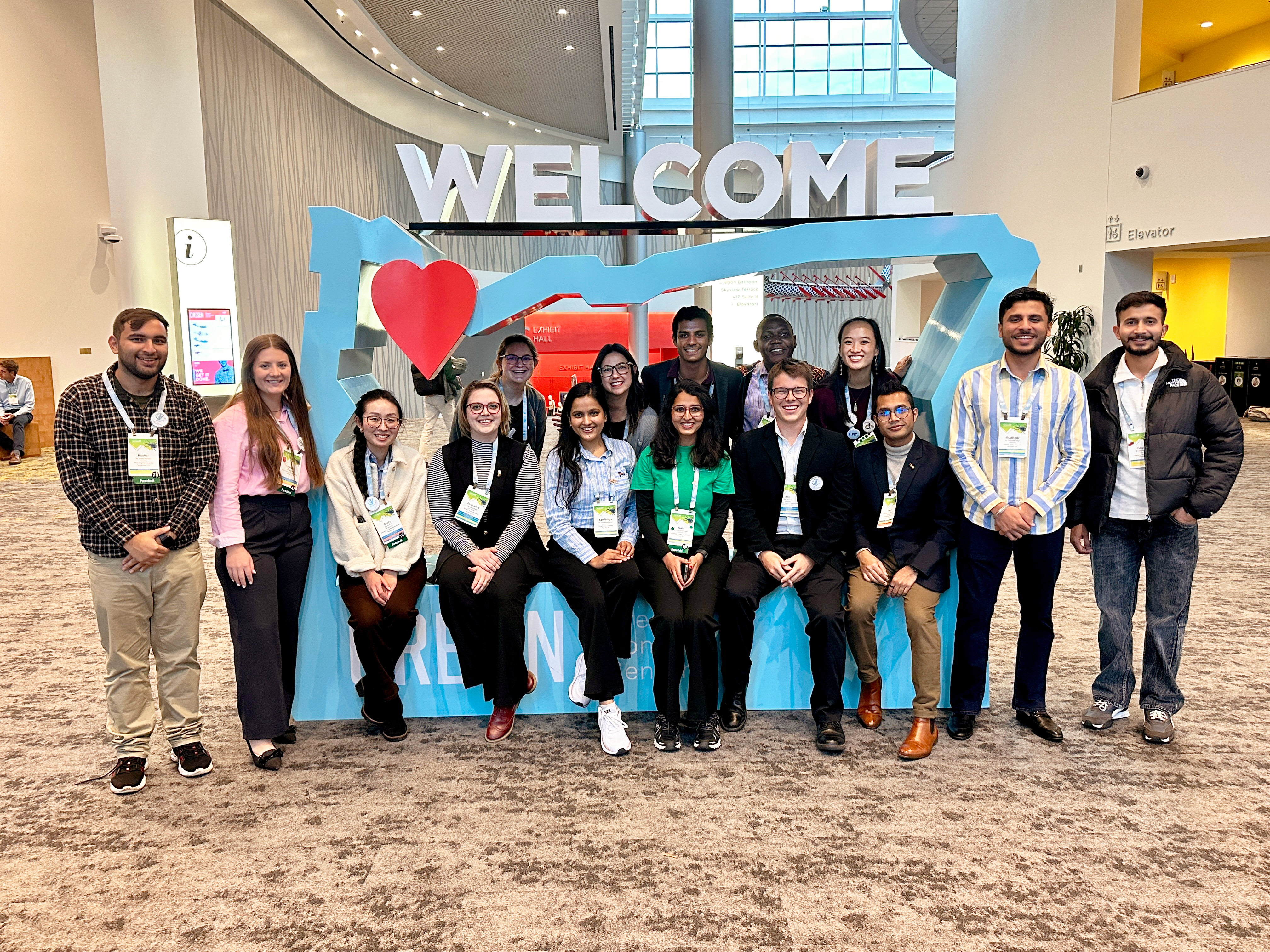 Student Affairs Committee at the 2025 Annual Meeting in front of Oregon sign